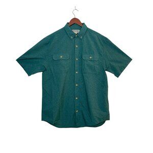 Duluth Trading Co. Vented Fishing Camp Shirt Green Button Down Men’s Size Large
